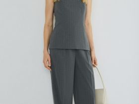 Топ-корсет с рельефами, Серый