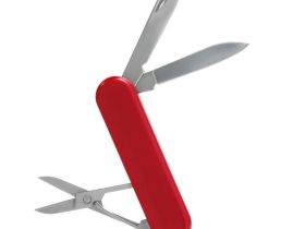 Нож перочинный Stinger 65 мм, 7 функций, рукоять ABS-пластик, красный