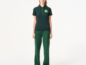 Женское хлопковое эластичное мини-поло Lacoste L.12.D