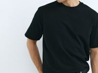 Базовая футболка с необработанным краем, Черный