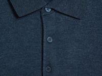 Вязаный джемпер-поло с длинным рукавом, Синий