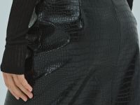 Юбка миди из искусственной кожи, Черный