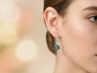 Серьги из белого золота с и топазами э0971сг09250359_white