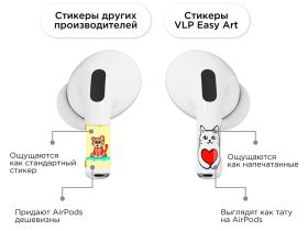 Комплект наклеек VLP Easy Art Кот с сердцем для Apple AirPods 4 (2 шт.)