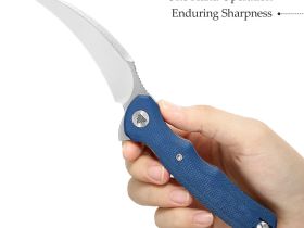 Складной нож Trivisa Lacerta-04L, сталь 14C28N, рукоять микарта, синий