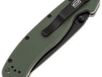 Складной нож полусеррейторный Ontario RAT 1, сталь AUS-8, рукоять термопластик GRN, зеленый/черный