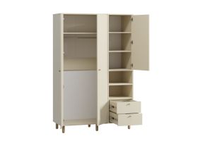 Распашной шкаф Дикинс 3-124x190 Светло-бежевый