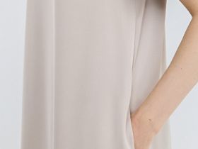 Сатиновое платье-футболка, Бежевый