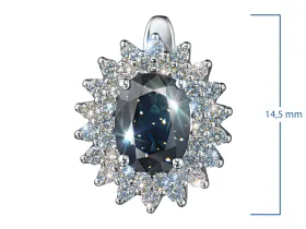 Серьги из белого золота с сапфирами и бриллиантами э4737сг04210404