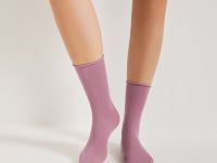 Носки Жаклин, сирень/белые