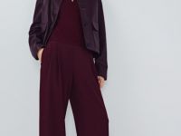 Широкие брюки с эластичным поясом, Фиолетовый