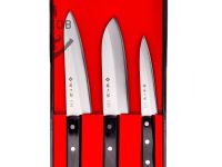 Набор из 3-х кухонных ножей Tojiro Western Knife FT-014, сталь VG-10, рукоять стабилизированная древесина