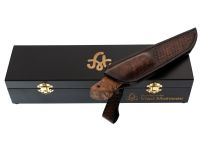 Авторский нож Ворон, сталь мозаичный дамаск, подарочная шкатулка