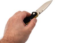 Складной нож Клык Техно, сталь VG-10, рукоять G10 черно-желтый
