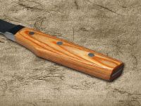 Кухонный нож Shimomura Сантоку 160 мм, сталь VG-10 в обкладах из дамаска, рукоять Pakka wood