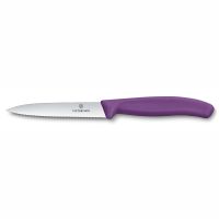 Нож для овощей серрейтор Victorinox Swiss Classic 10 см, нержавеющая сталь, рукоять пластик, фиолетовый