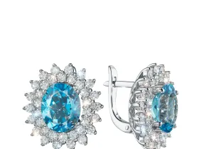 Серьги из белого золота с топазами э4771сг03210405