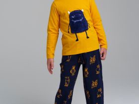 Комплект трикотажный для мальчиков: фуфайка (футболка с длинными рукавами), брюки