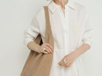 Платье-рубашка с поясом, Белый