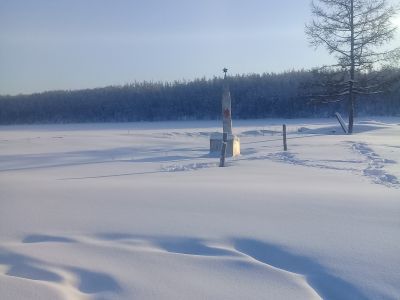 Памятное место гибели чекистов В. Смертина и Николаева. На этом месте установлен обелиск