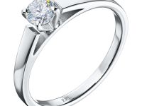 Помолвочное кольцо из белого золота с бриллиантом э4001кц10210204