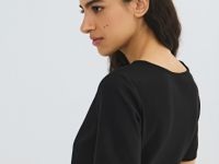 Футболка с драпировкой, Черный