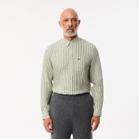 Мужская льняная рубашка Lacoste в полоску