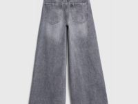 Джинсы Loose Wide с эффектом стирки для девочек, Серый