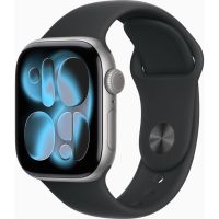 Умные часы Apple Watch Series 11 42 мм «Космический серый», с чёрным спортивным ремешком M/L