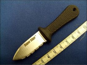 Нож с фиксированным клинком Cold Steel Super Edge, сталь AUS-8A, рукоять Kray-Ex, черный