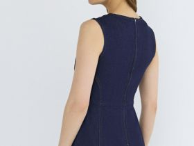 Джинсовое платье миди, Синий