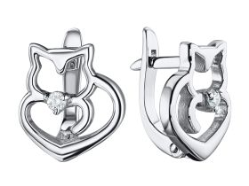 Серьги из серебра с бриллиантами э0601сг04210519