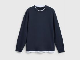 Свитшот с имитацией футболки, Синий