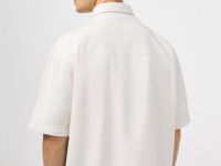 Джинсовая рубашка с коротким рукавом, Белый