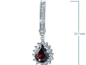 Серьги из белого золота с гранатами э4766сг06210424