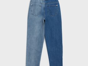 Брюки текстильные джинсовые для девочек