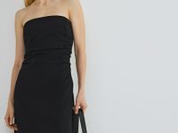 Платье-бюстье со съёмными бретелями, Черный