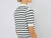 Джемпер с воротником-поло, Белый