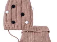 Комплект трикотажный для девочек: шапка, снуд