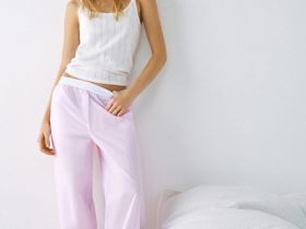 Пижамные брюки из хлопка, Розовый