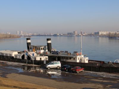 Пароход "Святой Николай", на котором 30 апреля 1897 г. Ленин Владимир Ильич отбыл из Красноярска в Минусинск, направляясь в ссылку в Шушинское