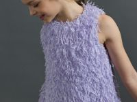 Фактурное платье мини для девочек, Фиолетовый