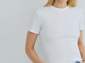 Футболка в рубчик, Белый