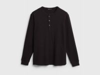 Лонгслив пижамный из текстурной ткани, Синий