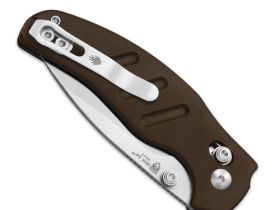 Складной нож Kizer C01C 2.9 CD, сталь Nitro-V, рукоять Norplex UltreX Micarta, коричневый