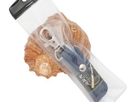 Складной нож Nagao Higonokami Mame Miniature, 40мм, сталь SK-5, рукоять латунь, синий чехол