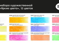 Набор сухой пастели Гамма "Старый мастер" Яркие цвета 12 цветов