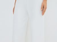 Вязаные широкие брюки, Белый