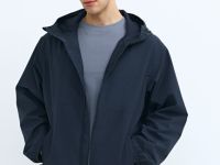 Ветровка с капюшоном, Синий