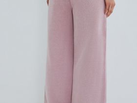 Базовые широкие брюки с эффектом стирки, Розовый